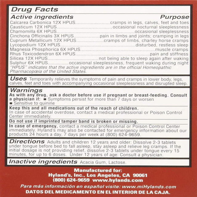 Hyland'S Leg Cramps PM Tablets 50 Ea (Pack of 3)