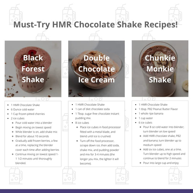 HMR "Classic" 800 Shake Meal Replacement Mix | Chocolate Shake Powder to Support Healthy Weight Loss | 17G of Protein | Easy to Make | Low Calorie Food | Triple Pack, 18 Single Serve Packets per Box