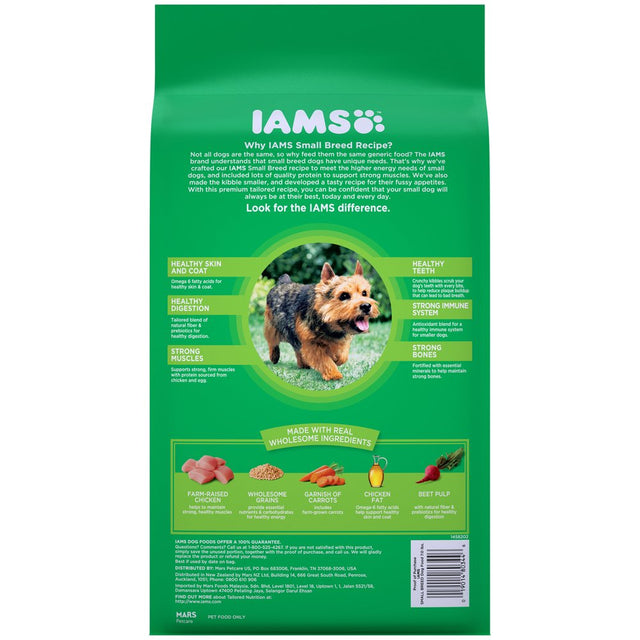 IAMS Chicken & Whole Grains Dry Dog Food for Petite & Small Breed Adult Dog, 7 Lb. Bag