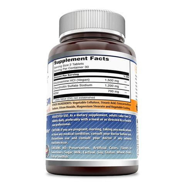 Amazing Formulas Glucosamine Chondroitin and MSM Triple Strength 60 Tablets