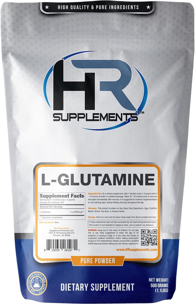 L-Glutamine Powder - Support Muscle Growth Support & Enhanced Muscle Protein Synthesis - 500 Grams