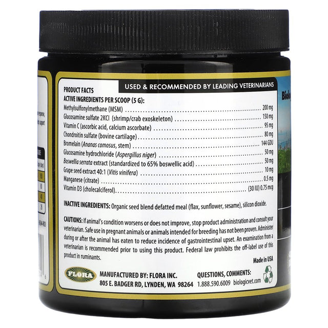 Flora Biologicvet, Biojoint, for Dogs & Cats, Natural, 7 Oz (200 G)