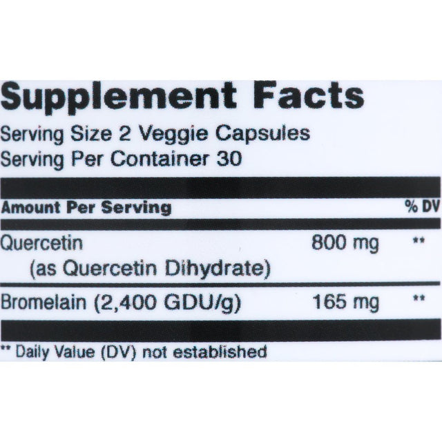 Amazing Formulas Quercetin 800 Mg with Bromelain 165 Mg 800 Mg 60 Vcaps