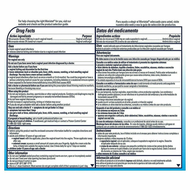 Monistat Day or Night Ovule Vaginal Antifungal Itch Relief 0.32 Oz, 6-Pack