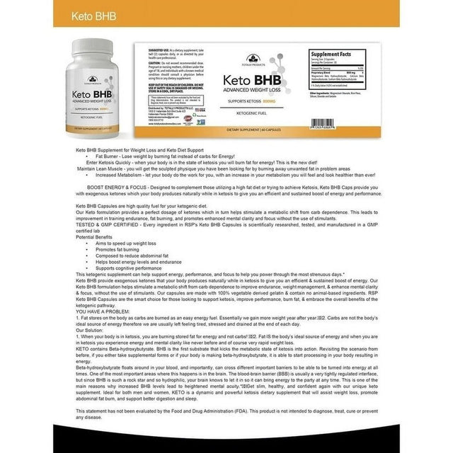 Keto BHB Advanced Weight Loss (60 Capsules)