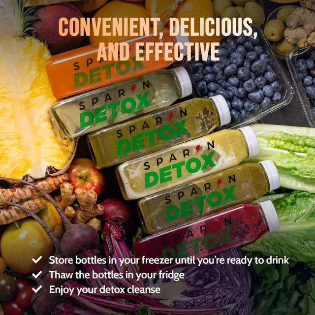 1-Day Juice Cleanse | 6 Natural Fruit and Vegetable Juice Bottles | Best Juice to Cleanse Your System | Healthy Cleanse & Detox Program | No Gluten by SPARN Detox