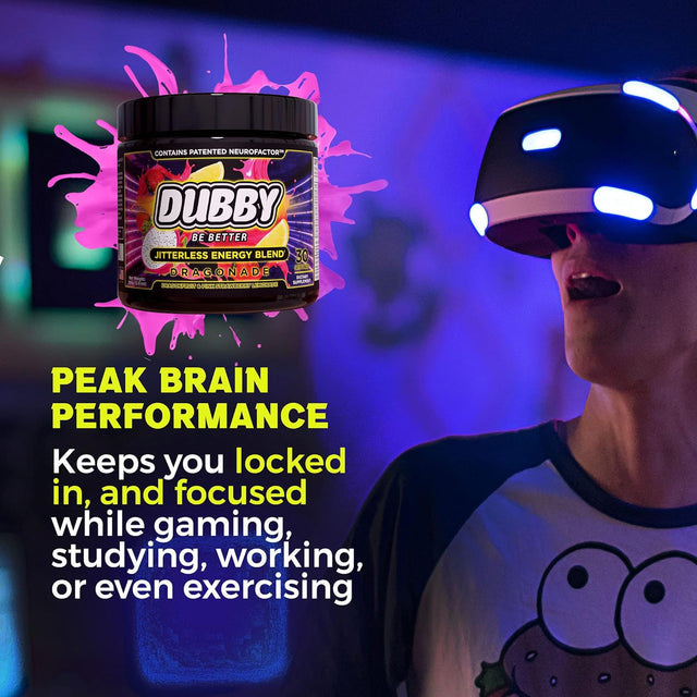 Gamer Energy Drink Powder for Gaming, Nootropics Jitter-Free Natural Energy, Dragon Fruit Pink Strawberry Lemonade Flavor, 30 Serving Drinks, 5.61 Ounces (Dragonade)