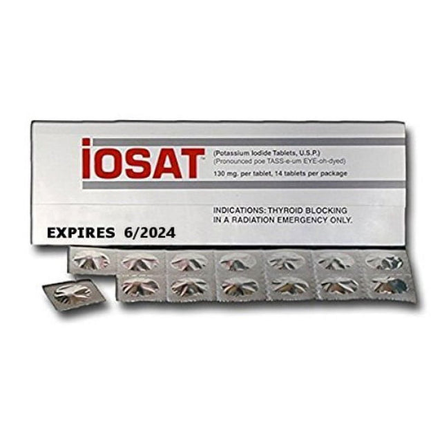 Iosat Potassium Iodide Tablets, 130 Mg (14 Tablets Each) - Sept 2024 Expiration - 10 Packs