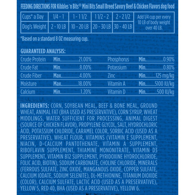 Kibbles 'N Bits Mini Bites Small Breed Savory Beef and Chicken Flavors Dog Food, 16-Pound