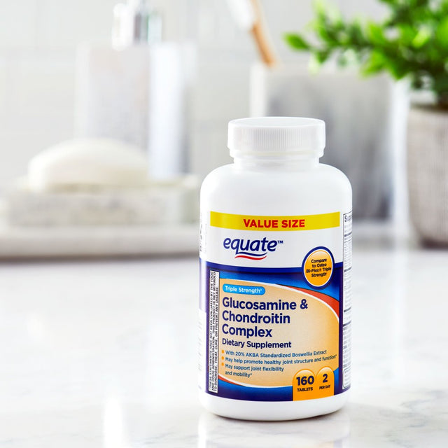 Equate Triple Strength Glucosamine & Chondroitin Complex Tablets Dietary Supplement, 160 Count