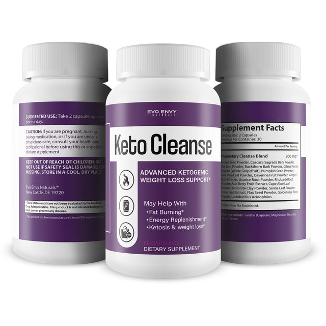 Evo Envy Naturals Keto Cleanse - Keto Weight Loss Booster - Burn More Fat - Lose More Weight Carbs Prevent Ketosis - Blast Out Carbs and Cleanse the Gut to Boost Ketosis