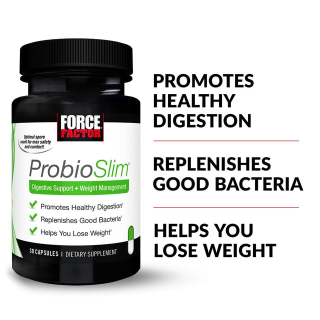 Force Factor Probioslim Probiotic Weight Loss Supplement for Women and Men, 30 Capsules