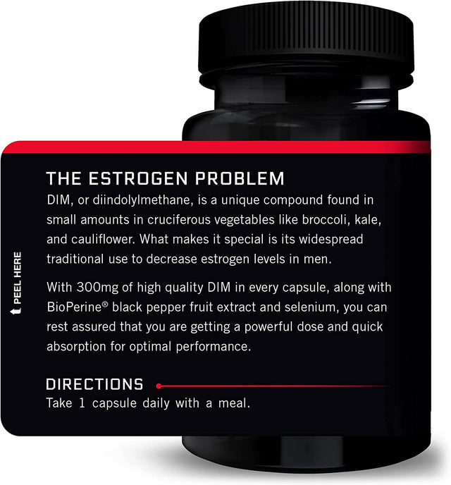 Force Factor DIM Pills to Decrease Estrogen in Men, Diindolylmethane Supplement with Key Natural Ingredients and Superior Absorption, Diindolylmethane 300Mg, Works Fast, 30 Capsules