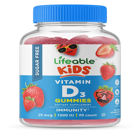 Lifeable Vitamin D for Kids - 1000 IU β 90 Gummies