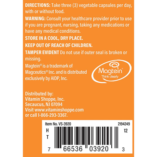 Magnesium Threonate - Supports Brain Health (90 Vegetable Capsules)