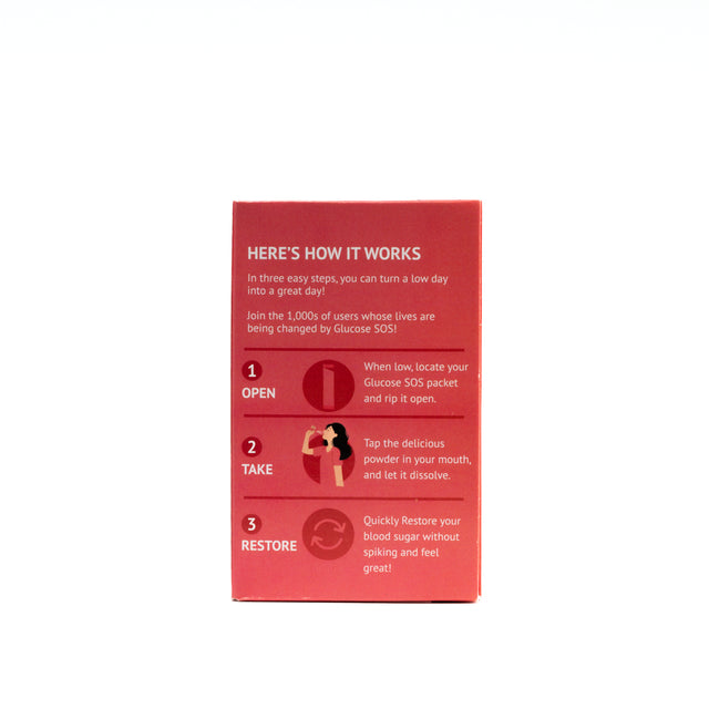 Glucose SOS, Instant Dissolve Glucose Tablet Alternative for Blood Sugar Recovery, Kiwi Strawberry 6 Count