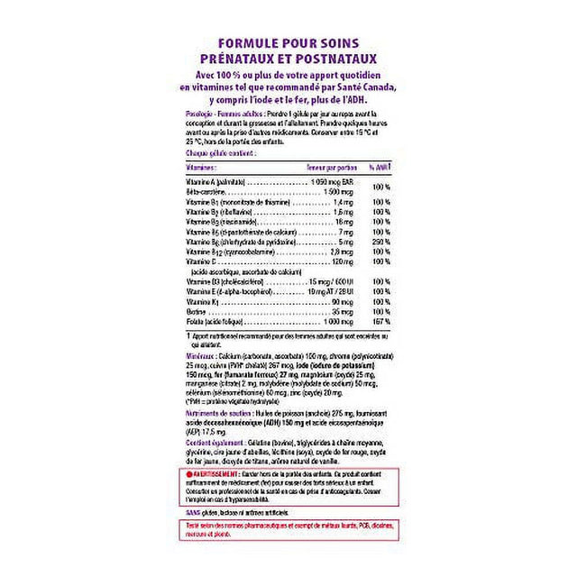 Jamieson PRENATAL Complete Multivitamin with DHA Supplement 60 Softgels