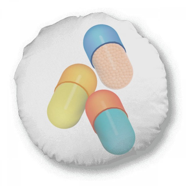 Health Care Products Capsule Pill Pattern round Throw Pillow Home Decoration Cushion