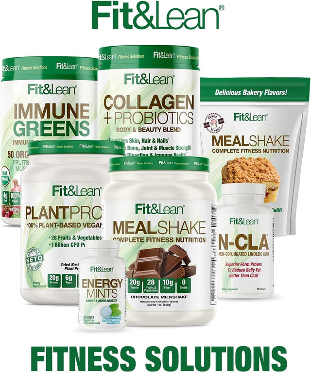 Fit & Lean Plant Protein Meal Replacement Protein Powder Vanilla, 18.72 Ounce