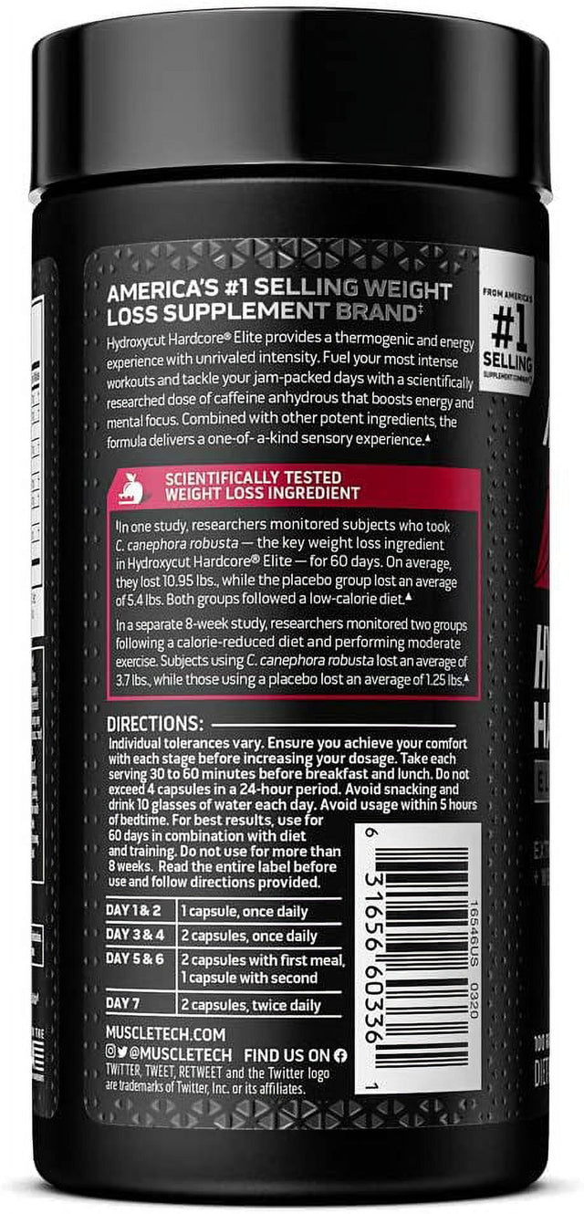 Hydroxycut Weight Loss Pills for Women & Men Hardcore Elite , Weight Loss Supplement Pills , Weightloss Energy Pills , Metabolism Booster for Weight Loss , 100 Count (Pack of 2) 100 Count (Pack of 2) Brown