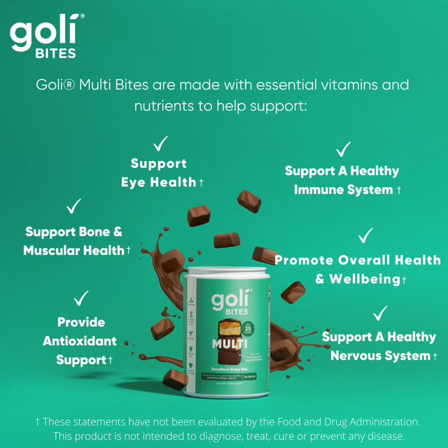 Goli Nutrition Multivitamin Bites, Vanilla Cocoa Chocolate, 30 Count