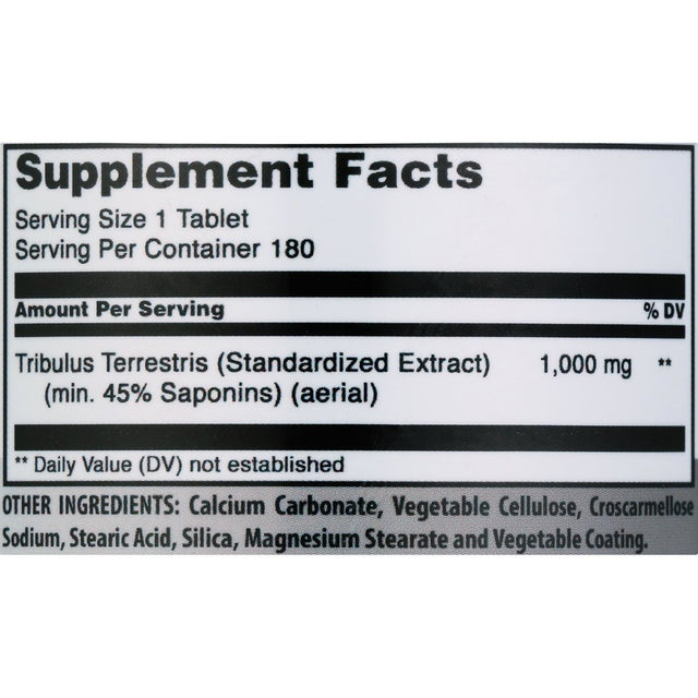 Amazing Formulas Tribulus - 1000Mg, 180 Tablets