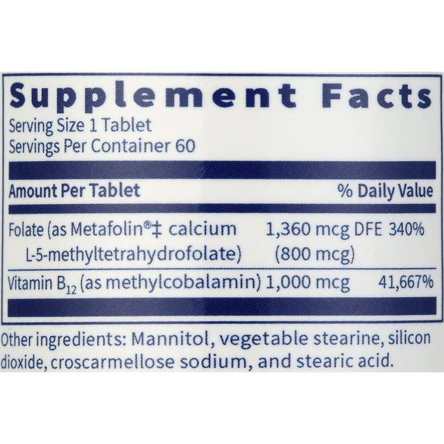 Klaire Labs Active B12-Folate - High-Potency, Fast-Dissolving Tablets