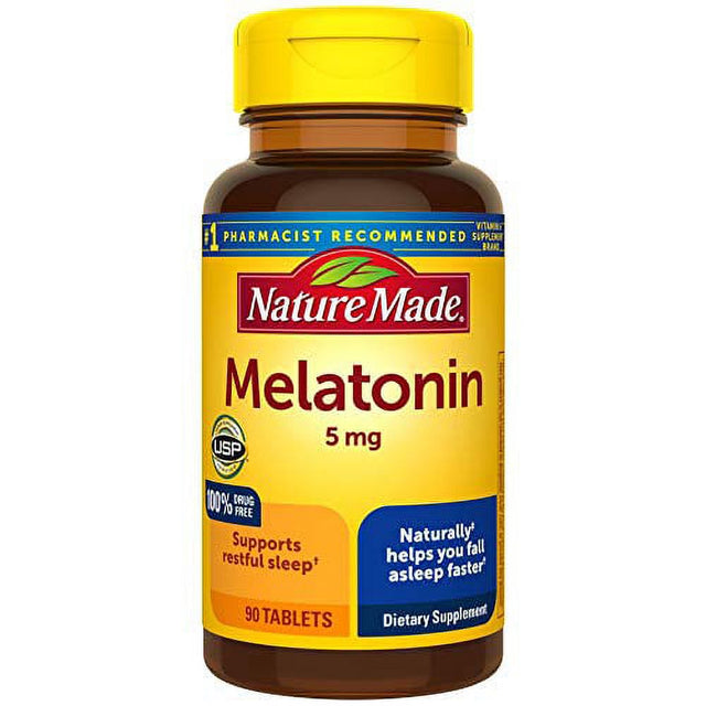 Nature Made Melatonin 5 Mg, for Restful Sleep, 90 Tablets, 90 Day Supply