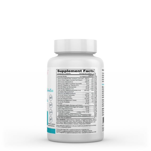 Greens First Female Prenatal Vitamin with Vegan DHA - Pregnancy Multivitamin Supplement - Supports Healthy Fetal Development - Natural Ingredients - with Ginger - 90 Capsules