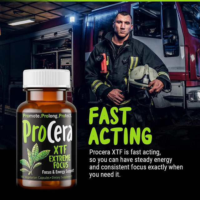 XTF Focus & Energy Pills W/ Huperzine, Acetyl-L-Carnitine, Rhodiola Rosea, Guarana and Natural Caffeine | Nootropic Brain Booster | Nootropic Energy & Focus Supplement