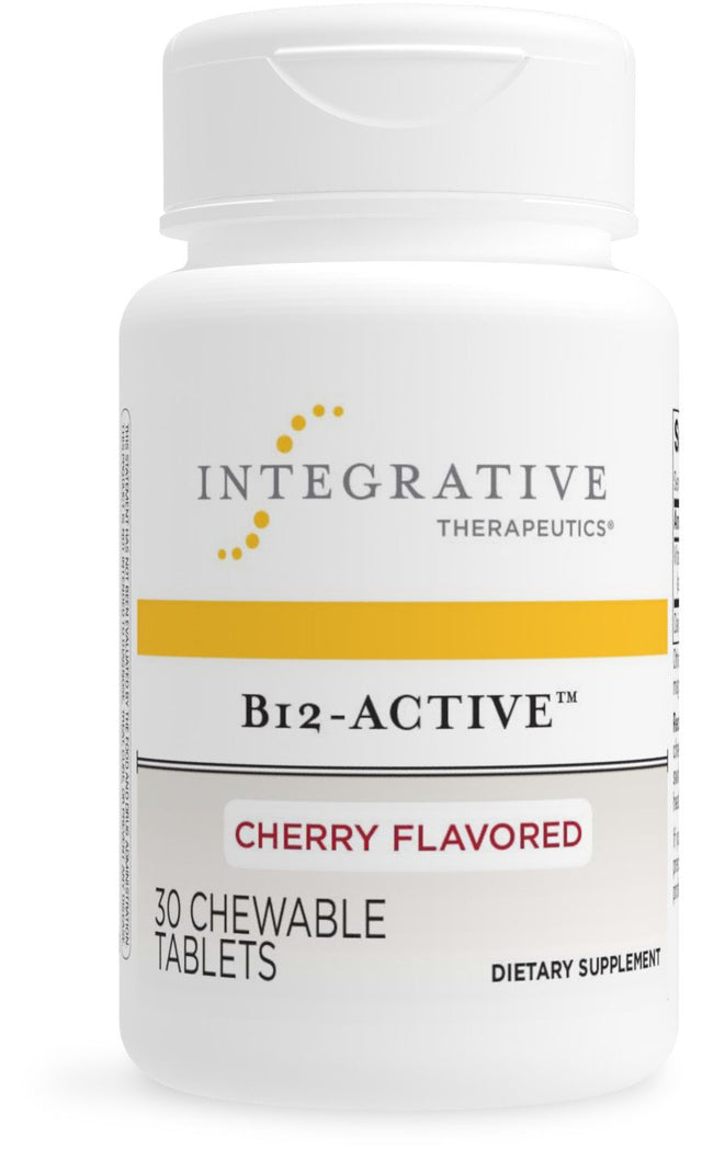 Integrative Therapeutics B-12 Active, Vitamin B12, Supports Nerve Function*, Cherry Flavored, 30 Chewable Tablets