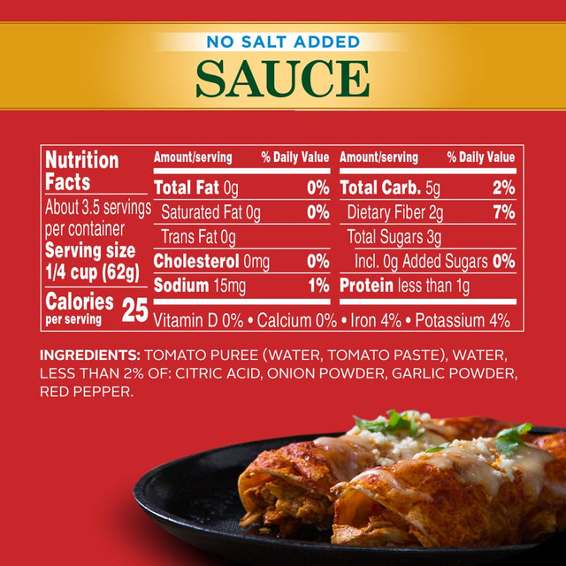 Hunt'S No Salt Added Tomato Sauce 8 Oz Can