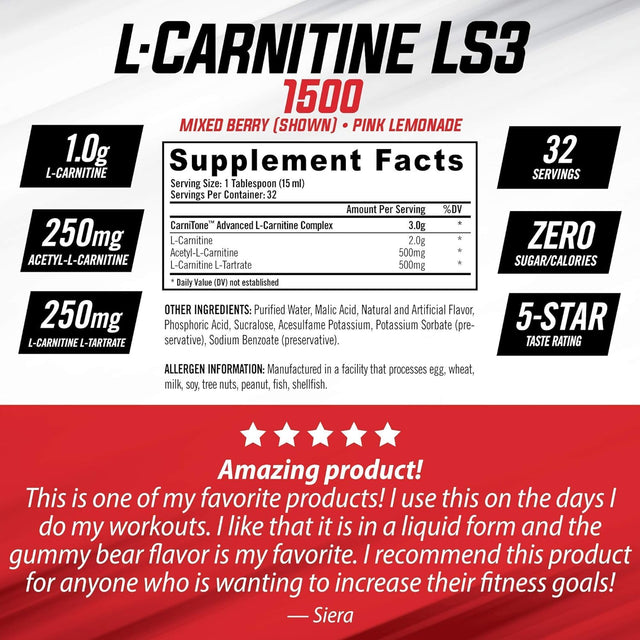 Isatori L-Carnitine LS3 Mixed Berry 1500Mg (32 Servings) & Biogenetic Labs