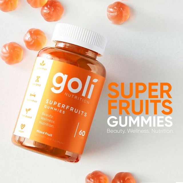 Goli Nutrition Super Fruits Gummies, Fruit Blend Flavor Dietary Supplement, 60 Count