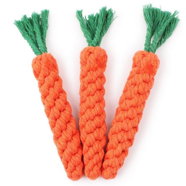 Black and Friday Deals Blueek 1 Piece of Carrot Dog Toy 22 Cm Long Woven Cotton Rope Puppy Chew Toy