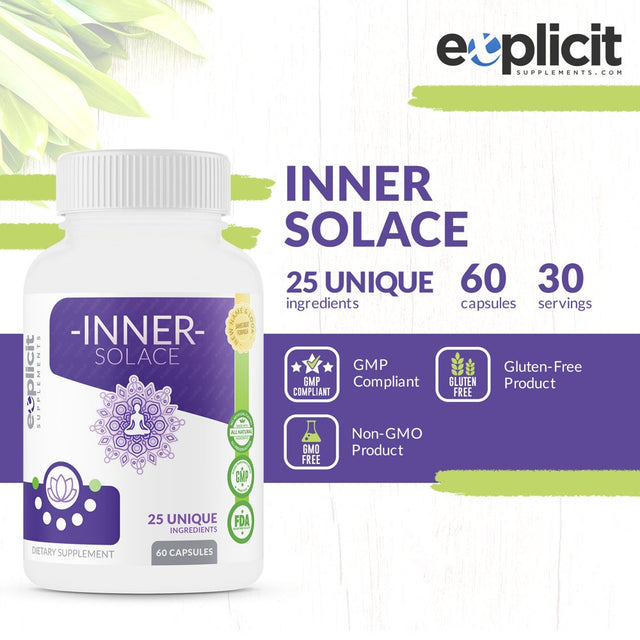 Inner Solace - Anxiety Relief Supplement - Comprehensive Formula for Anxiety Relief & Stress Management in Men & Women - 60 Capsules