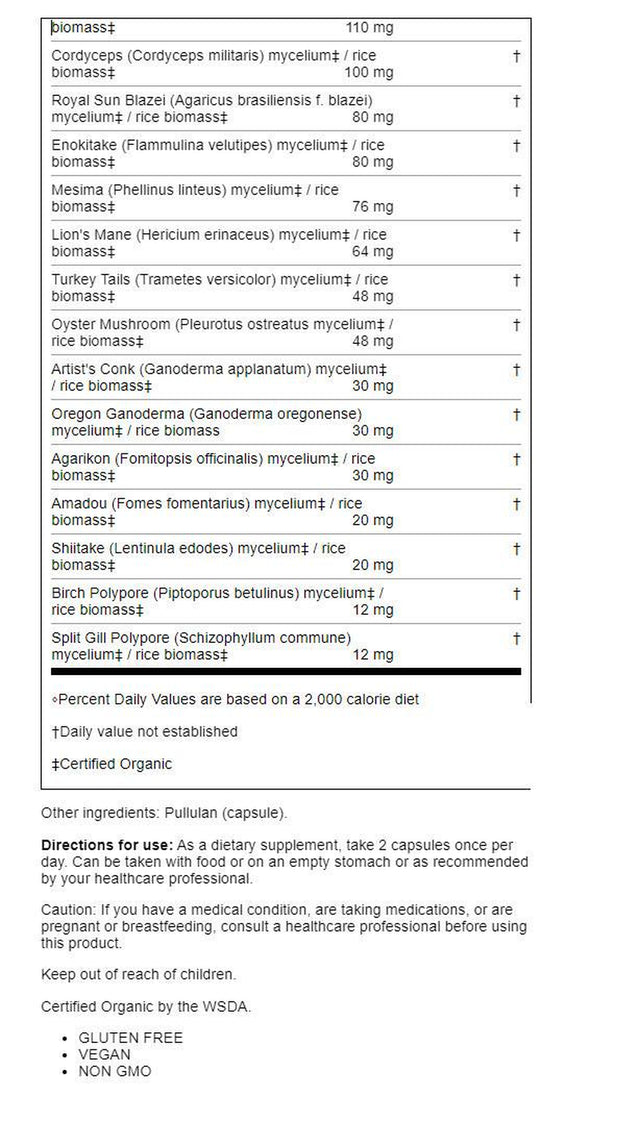 Mycommunity 17 Mushroom Complex - Immune Support with Organic Mushrooms (60 Vegetarian Capsules)