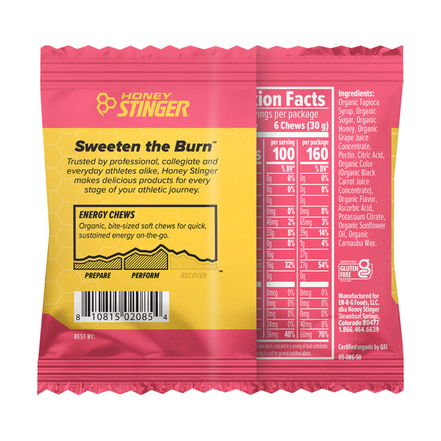 Honey Stinger Organic Energy Chews, Cherry Blossom, 12 Ct