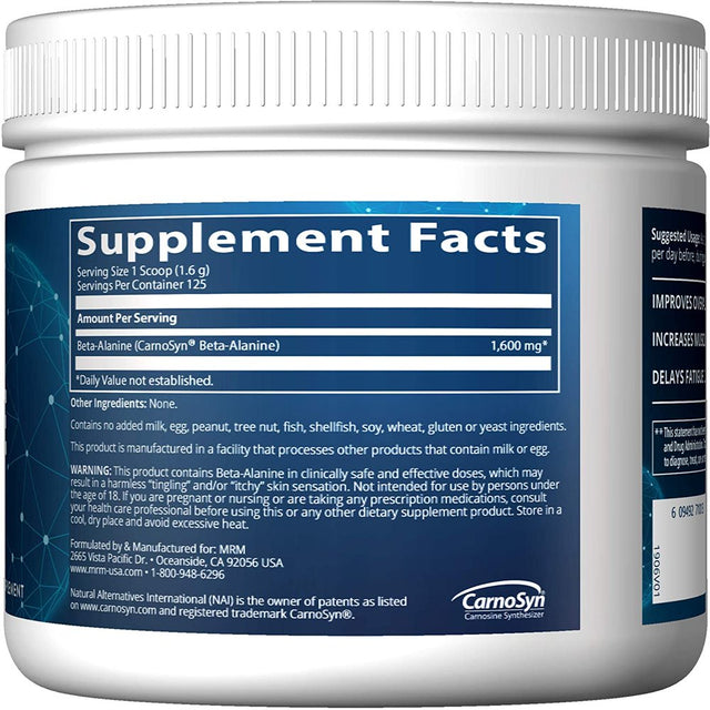 MRM Nutrition Beta-Alanine, 7.05 Oz (200 G)