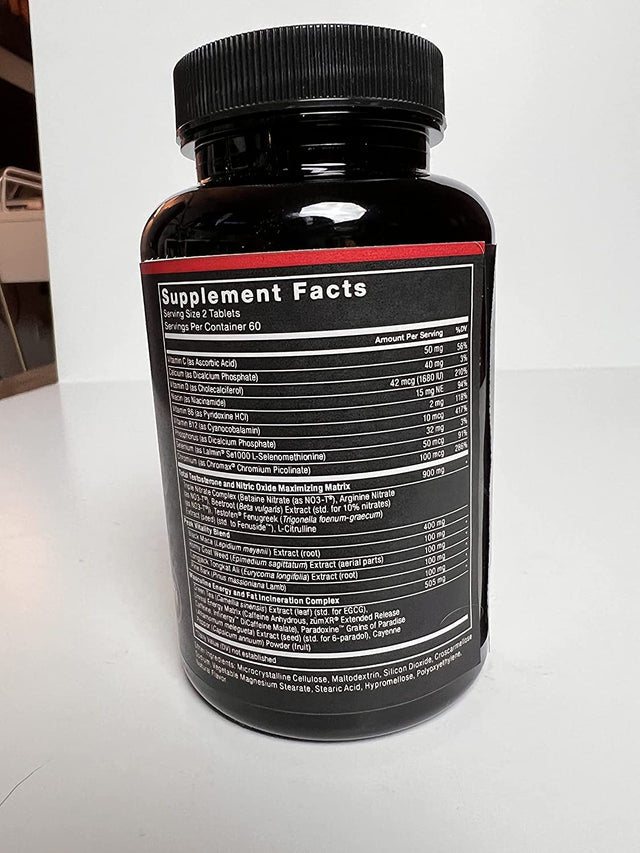 FORCE FACTOR Test X180 Ignite V2, 3-Pack, Testosterone Booster and Fat Burner for Men, Testosterone Supplement with Nitrates to Burn Fat, Build Muscle, Boost Energy and Performance, 360 Tablets