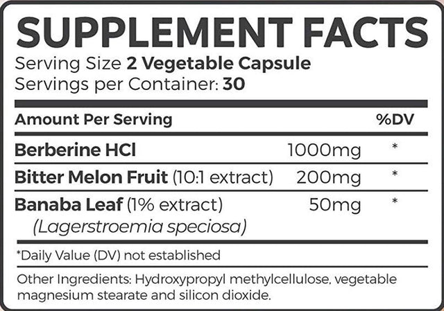 Healths Harmony Berberine HCL 500Mg with Bitter Melon & Banaba - Blood Sugar Support Supplement with AMPK Metabolic Activator, 60Ct