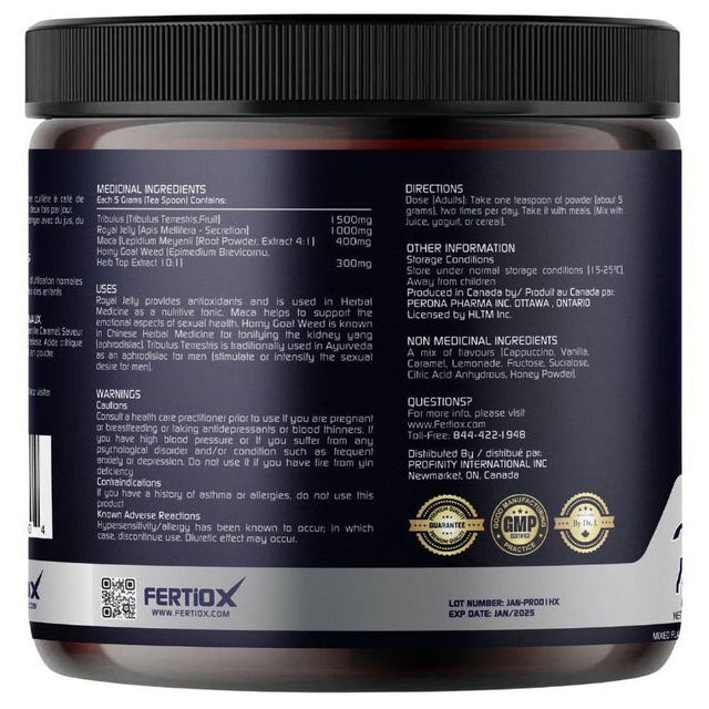 Fertiox Ultimate Libido Booster,Testosterone Booster,Immunity,Vitality Support for Men & Women, 4 in One ,Made in Canada