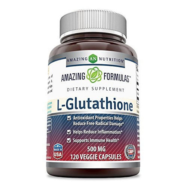 Amazing Formulas L-Glutathione, 500 Mg Veggie Capsules (120 Count)