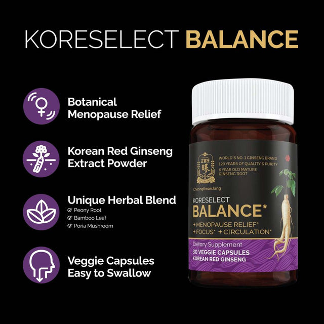Koreselect, Balance, 30 Veggie Capsules, Cheongkwanjang