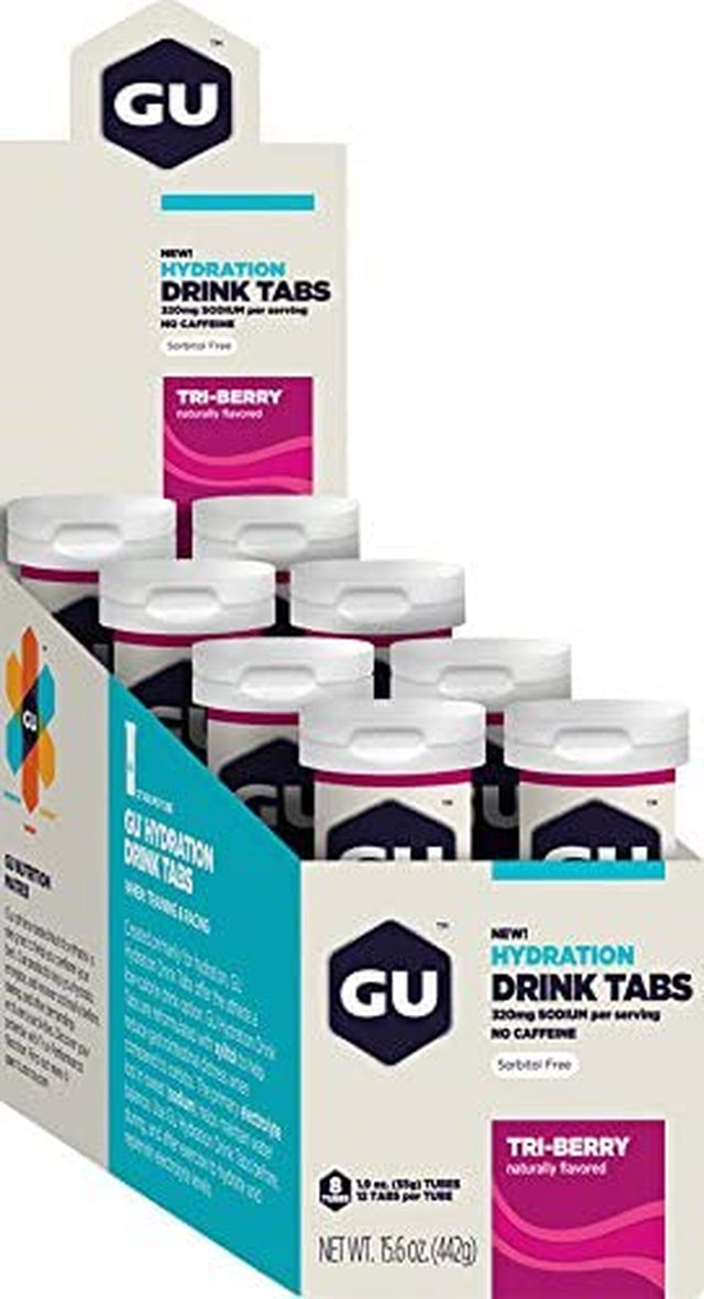 GU Hydration Drink Tabs - 8 Tube Pack Tri-Berry, 8Tubes/Box
