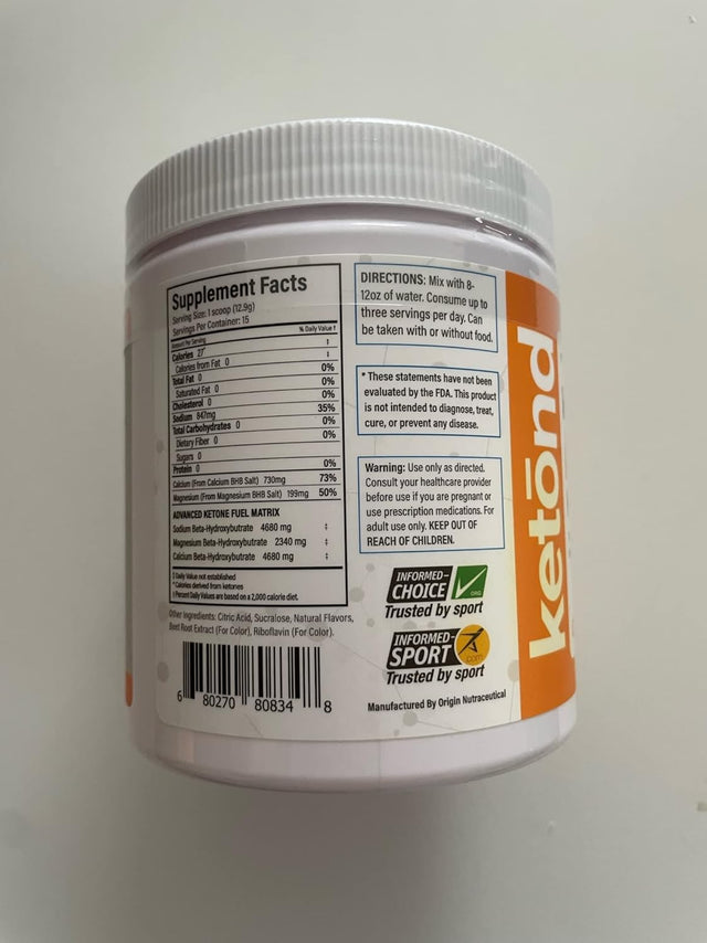 Ketond Exogenous Ketones Advanced Blend Drink Ketones for Rapid Weight Loss - Best Fuel for Energy, Mental Performance and Weight Loss - Citrus Mango (15 Servings)