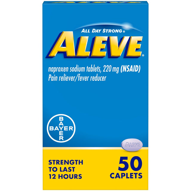 Aleve Caplets Naproxen Sodium Pain Reliever, 50 Count