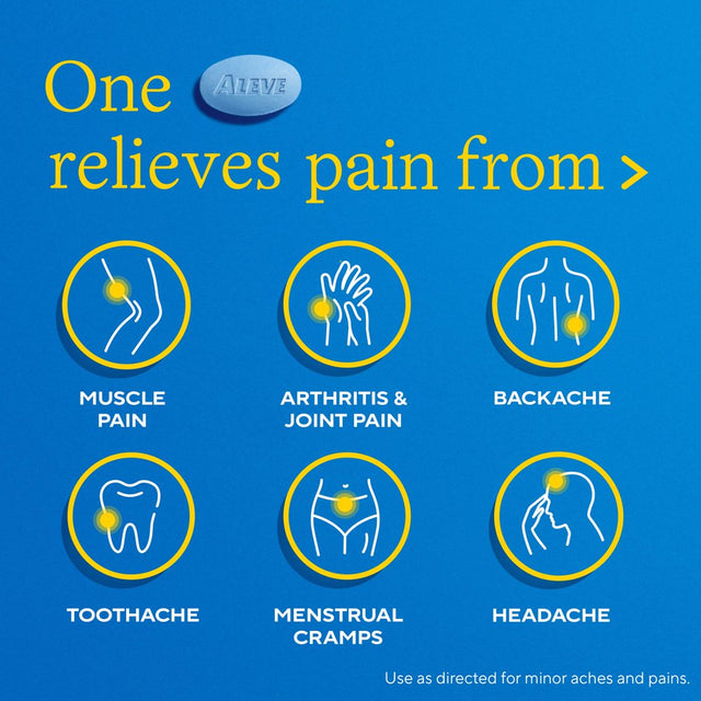 Aleve Caplets Easy Open Arthritis Cap Naproxen Sodium Pain Reliever, 90 Count