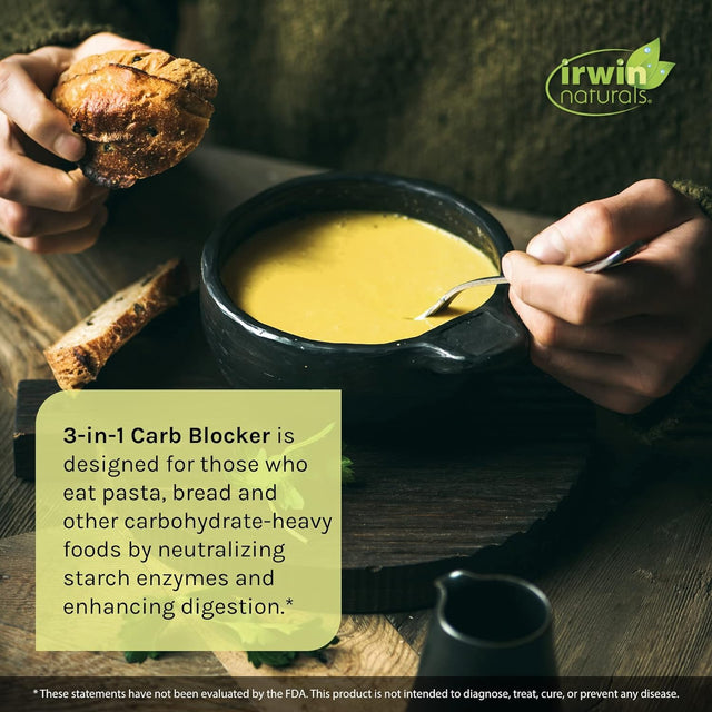 Irwin Naturals Maximum Strength 3-In-1 Carb Blocker - Neutralize Carbohydrates and Support Metabolism - 150 Liquid Softgels Twin Pack