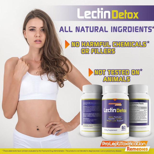 Lectin Detox - Colon Cleanser & Detox for Weight Loss - Detox Cleanse Detox Pills - Reduce Gut Size for a Quick Slim - Boost Metabolism - Weight Loss Detox for Women and Men - Body Detox Support